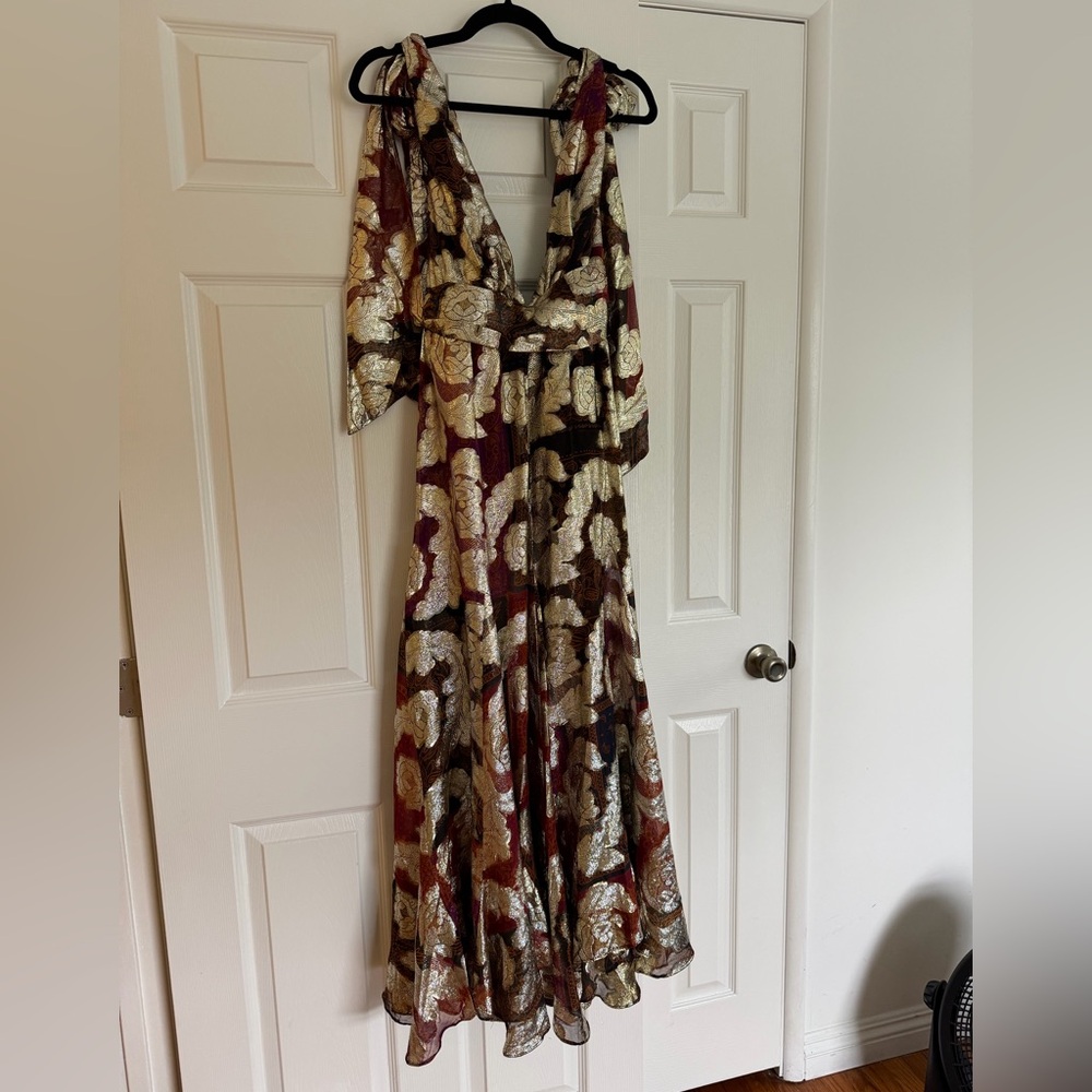 FARM Rio (Holiday Capsule) Jacquard Lurex Sleeveless Maxi Dress
